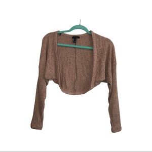 Forever 21 cropped tan cardigan
